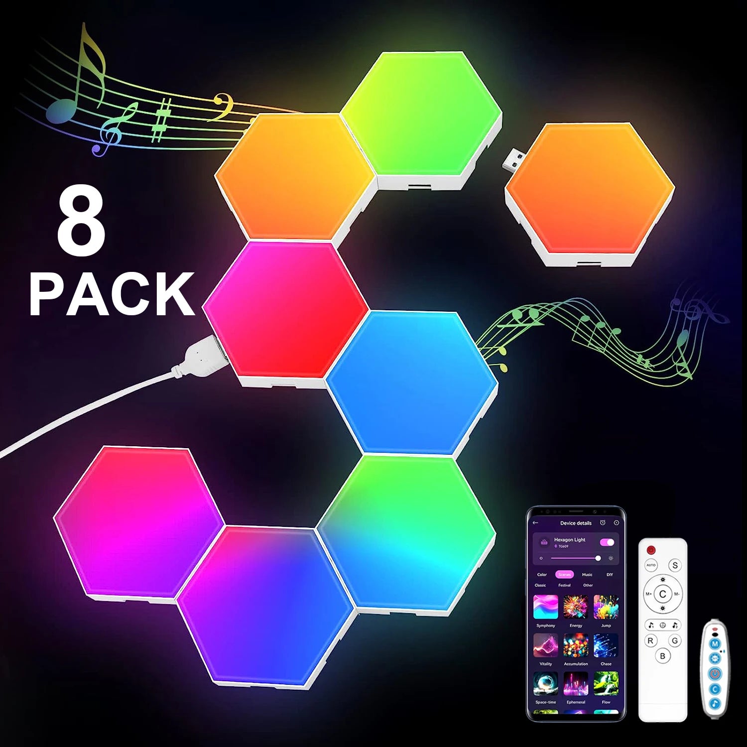 Hexagon RGB Modular Wall Lights